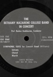 Bethany Nazarene College Band in Concert 1960s