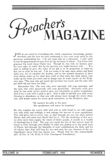 Title Page of Preacher's Magazine