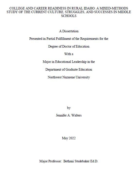 Dissertation cover