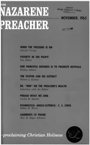 Title Page of Nazarene Preacher