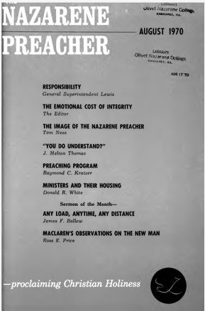 Title Page of Nazarene Preacher