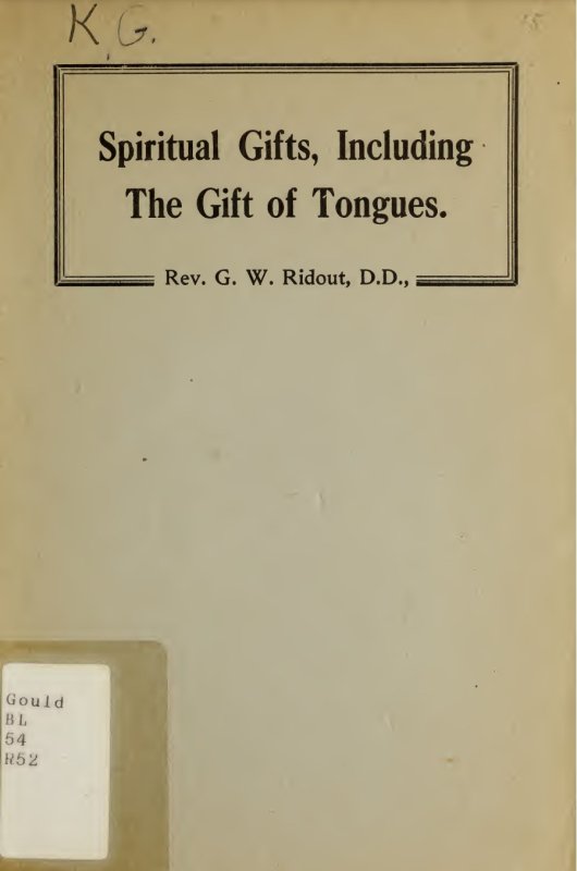 Cover Image of Book - Spiritual Gifts, Including the Gift of Tongues