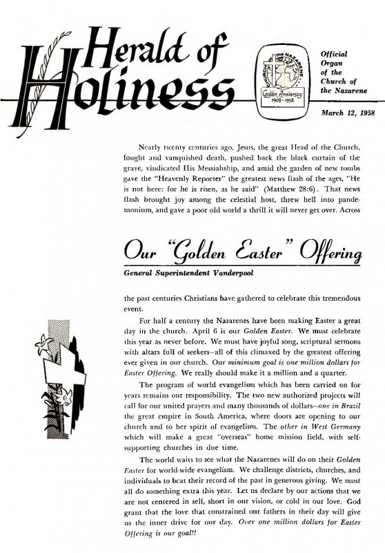 Herald of Holiness - March 12, 1958