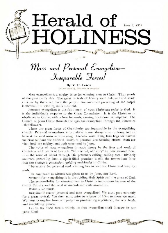 Herald of Holiness - June 3, 1959