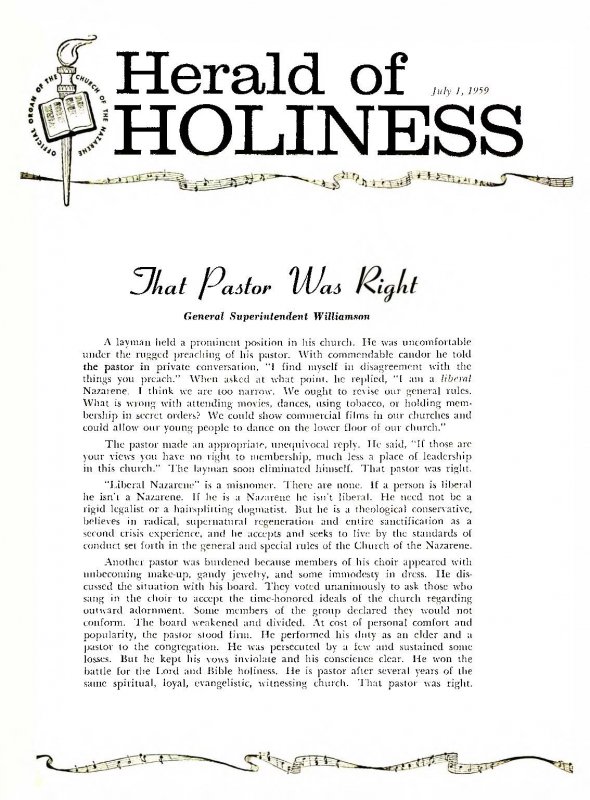 Herald of Holiness - July 1, 1959