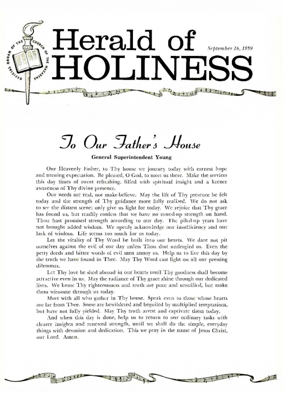 Herald of Holiness - September 16, 1959