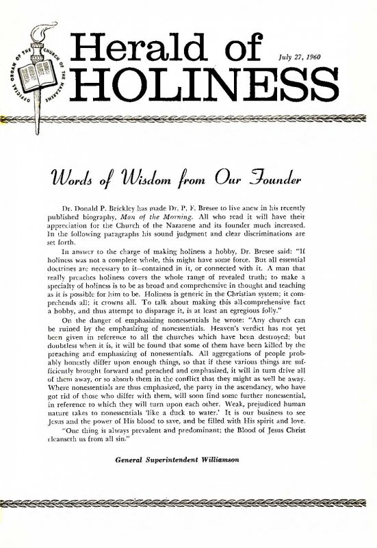 Herald of Holiness - July 27, 1960