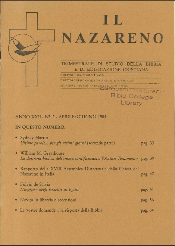 IL NAZARENO - Aprile-Giugno 1984