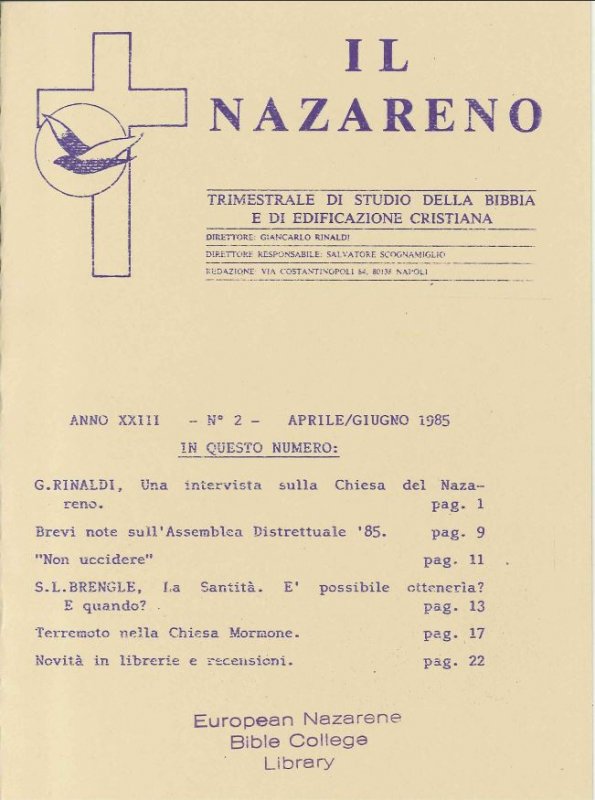IL NAZARENO - Aprile-Giugno 1985
